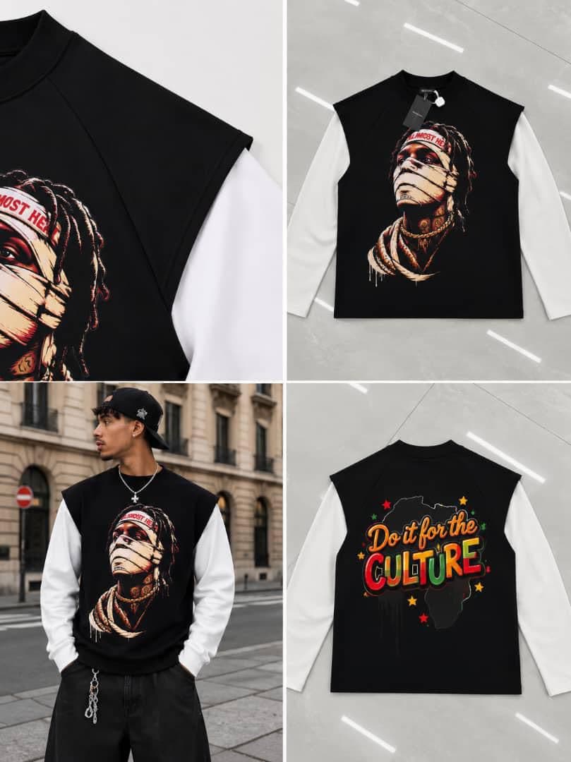 Black Almost Dead raglan long sleeve on model and flat lays showing portrait front and culture back.
