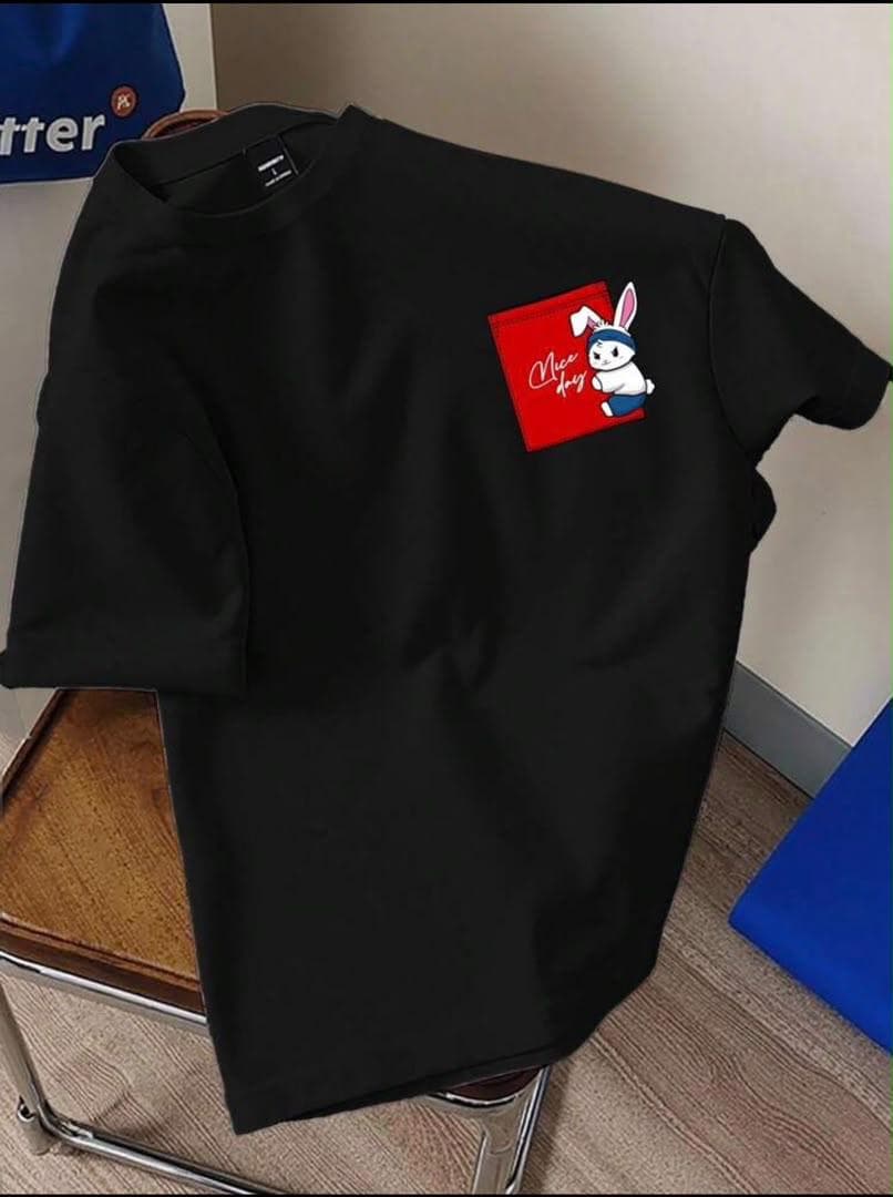 Black t-shirt laid flat showing life. text and rope knot graphic.