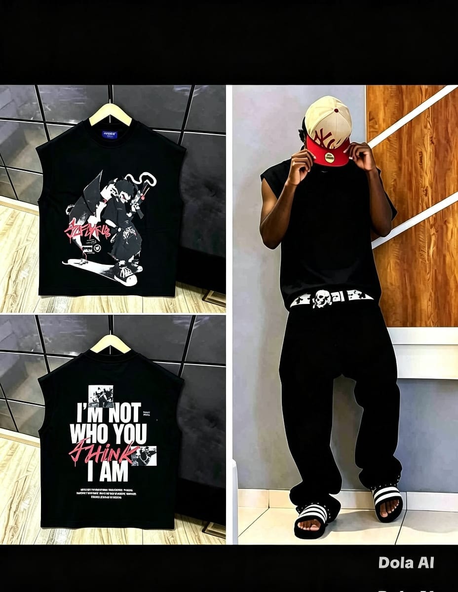 Pink sleeveless t-shirt with Limitless graphic on front, back design, and model view.