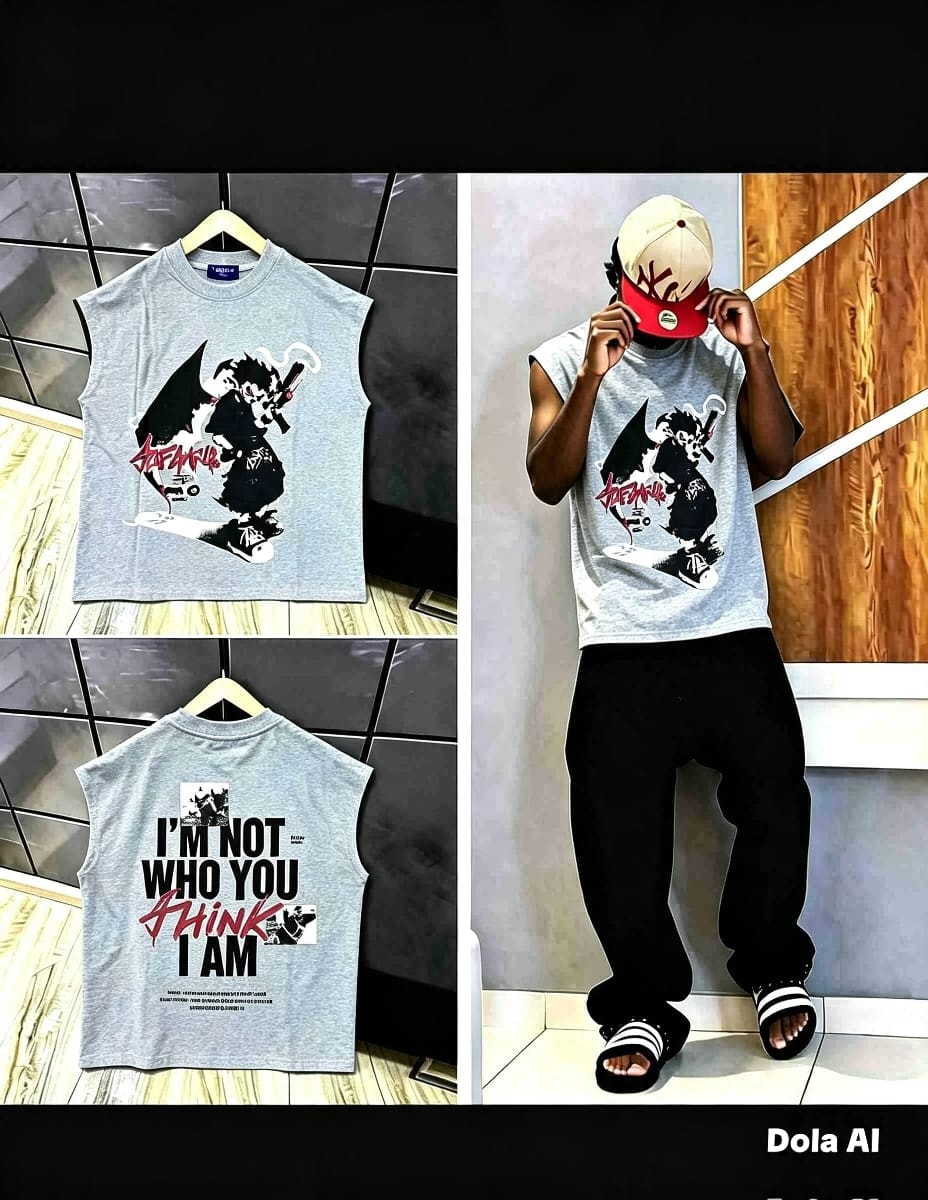 White sleeveless t-shirt with Limitless graphic on front, back design, and model view.