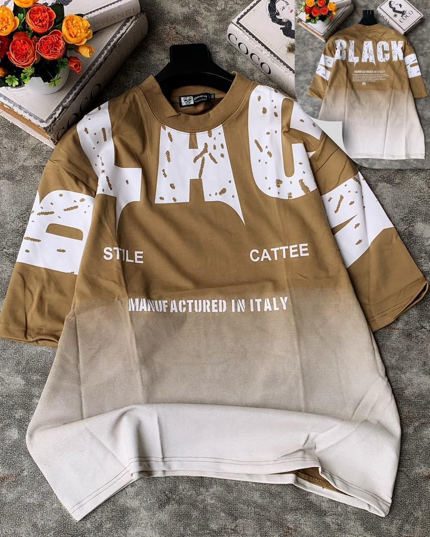 Brown-to-White Gradient T-Shirt