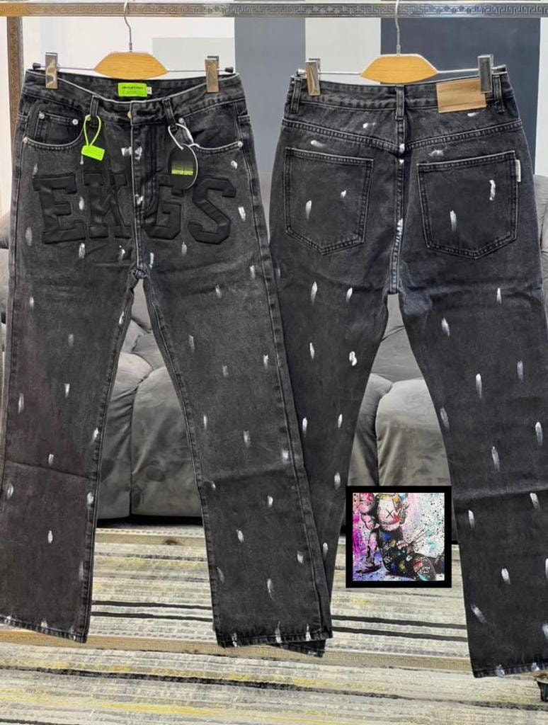 Black Paint Splatter EKGS Jeans