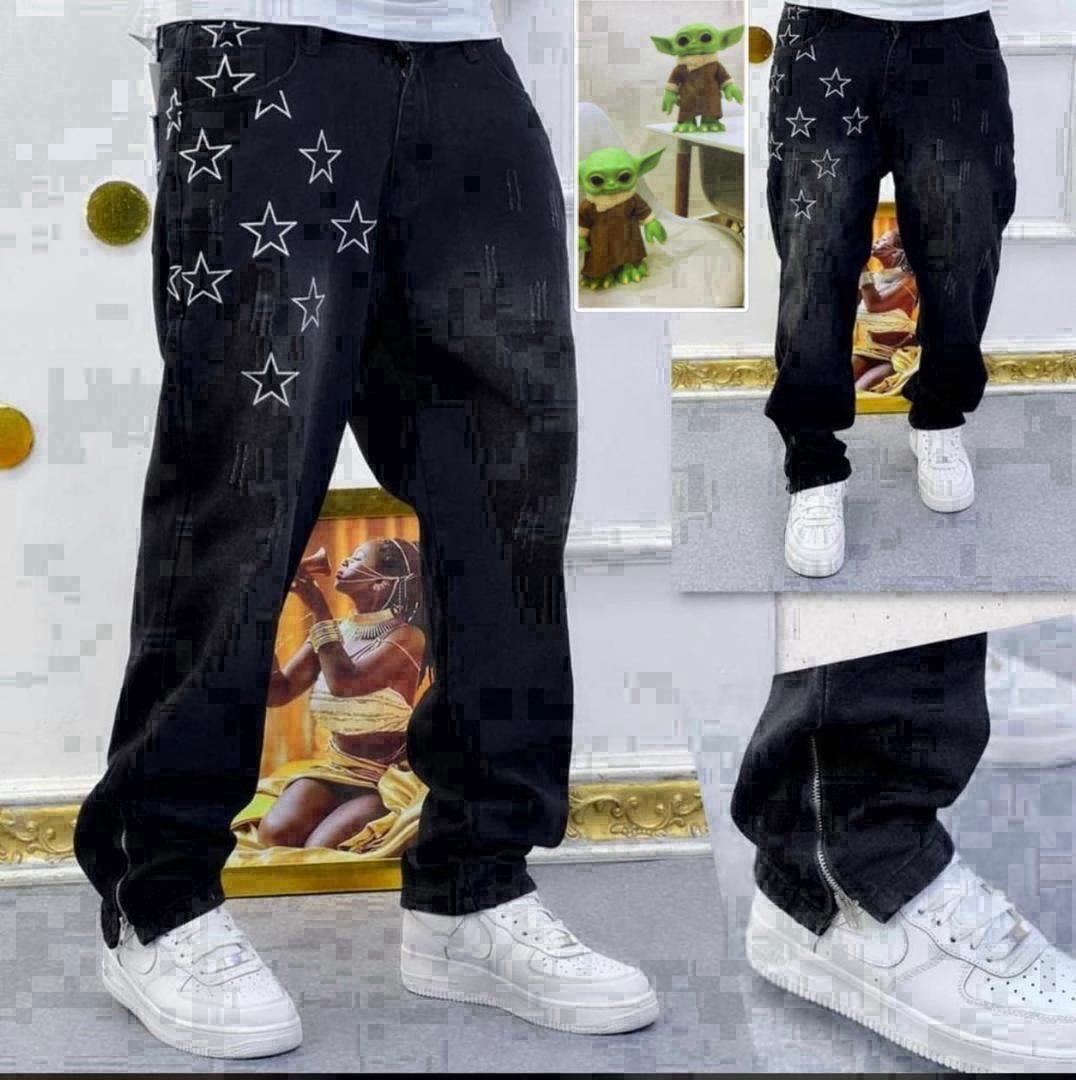 Obsidian Embroidered Ankle Zip Pants