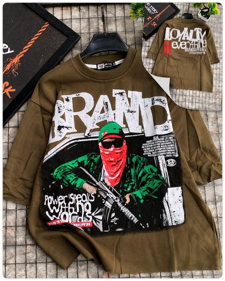 Khaki Masked Rebel Graphic Tee