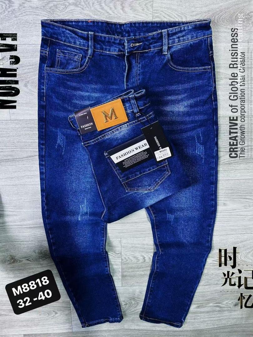 Royal Blue Distressed Slim Jeans