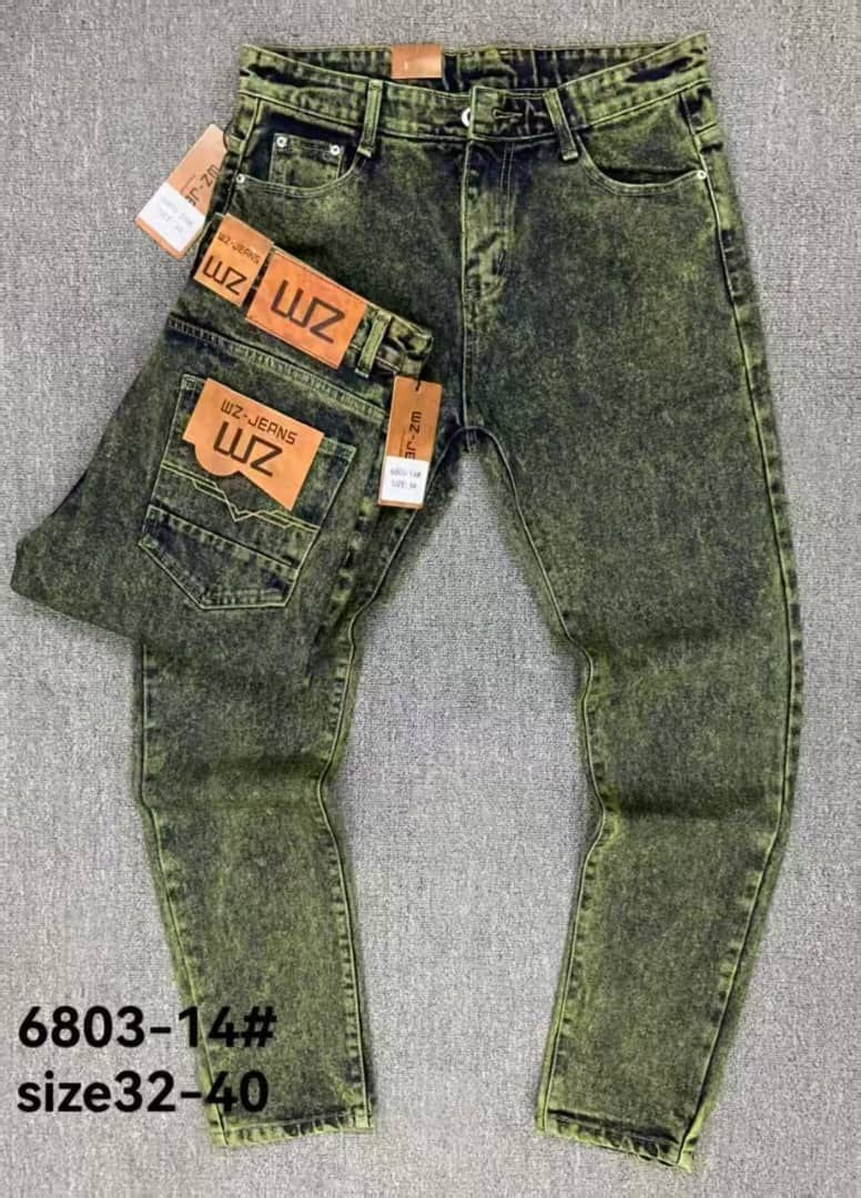 Green Acid Wash Slim Jeans