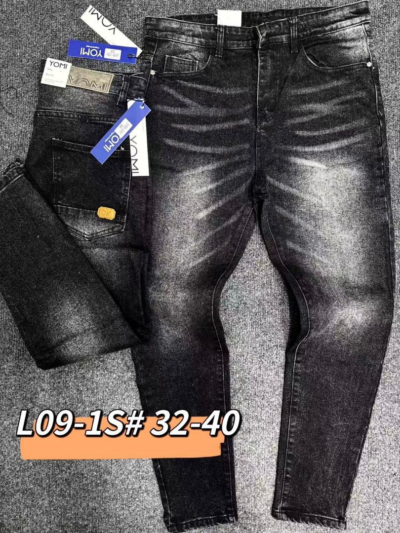 Black Acid Wash YOMI Slim Jeans