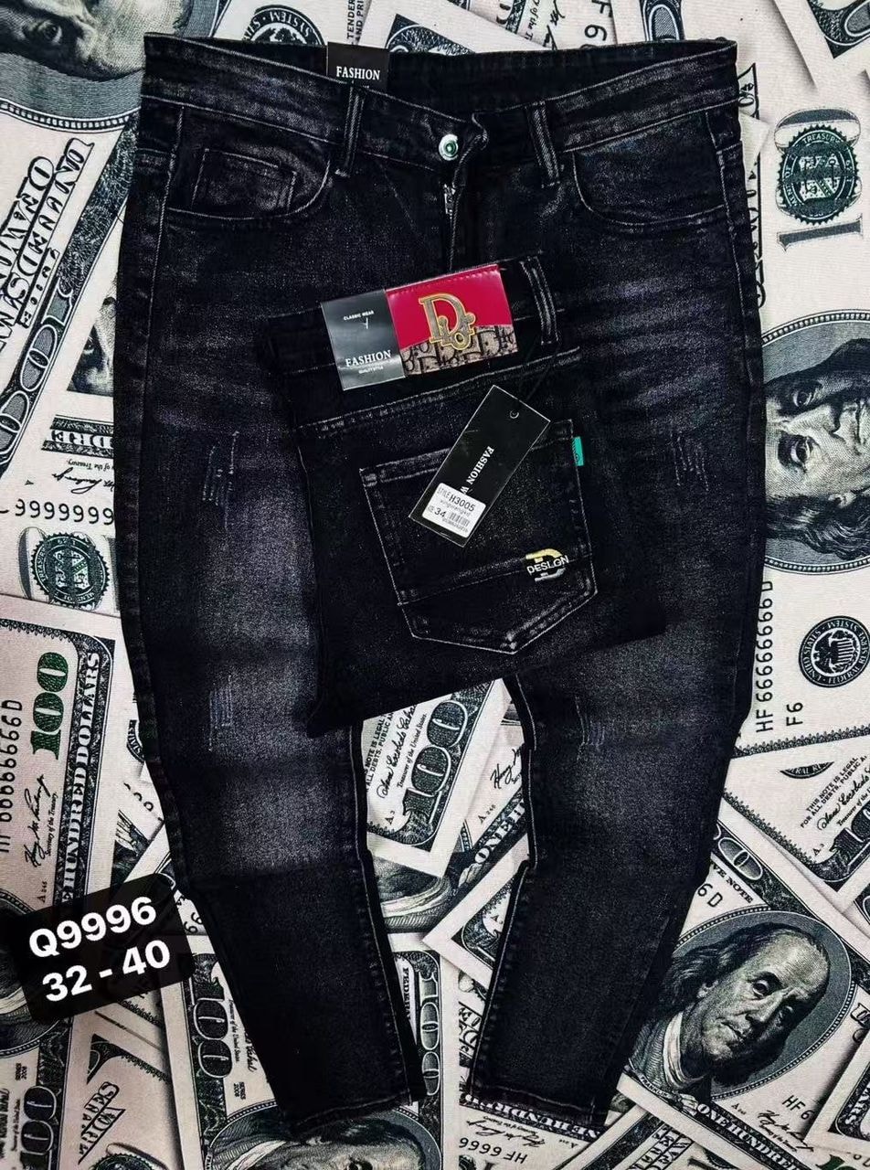 Black Washed Distressed Slim Jeans