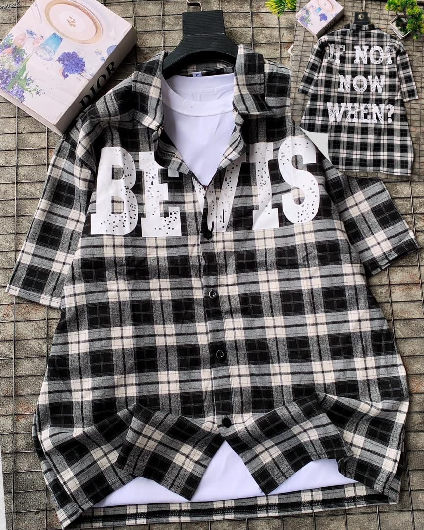 Statement Plaid Button-Down overshirt