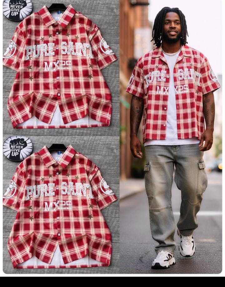 Red Pure Saint Plaid Overshirt