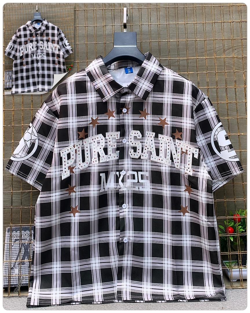 Black Pure Saint Plaid Overshirt 