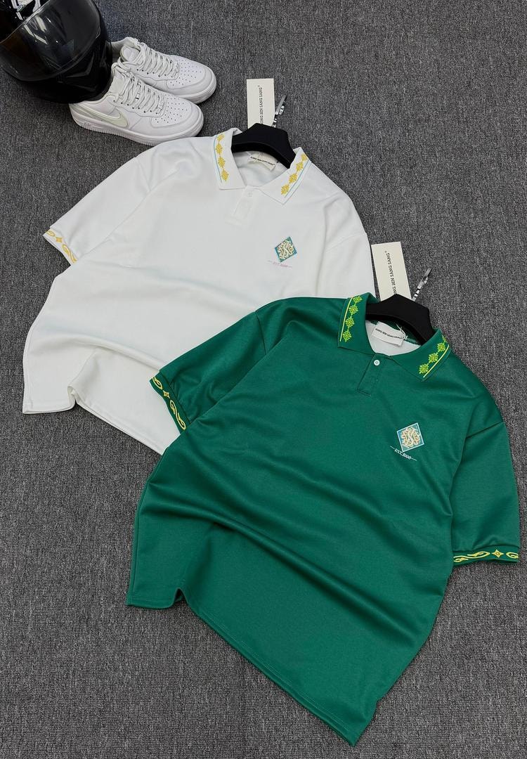 Embroidered Collar Polo Shirt