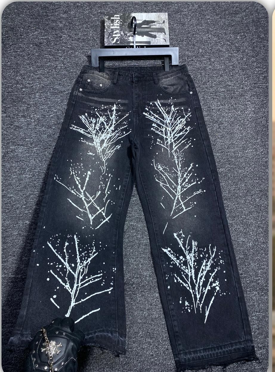 Ivory Branch Black Denim