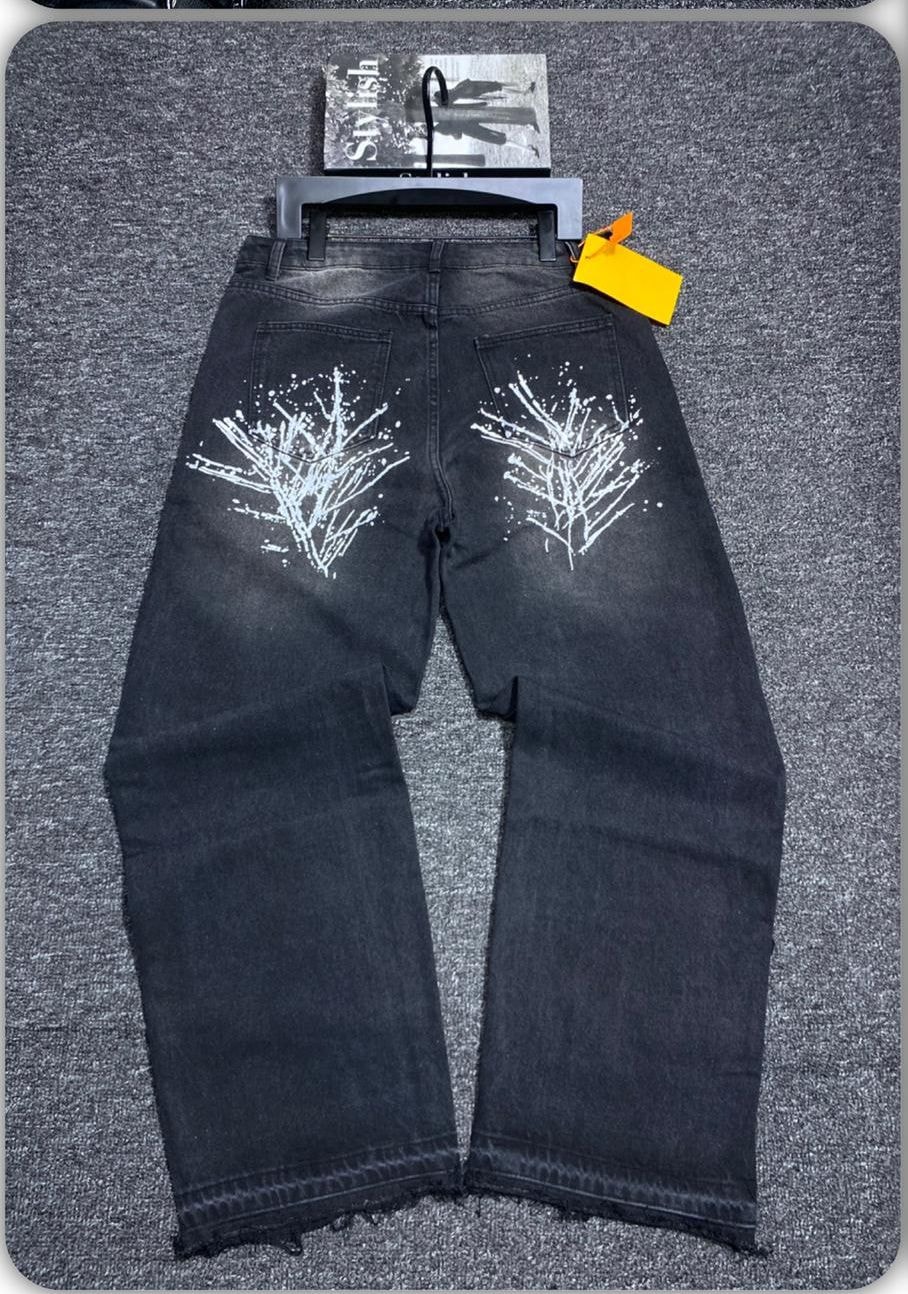 Ivory Branch Black Denim