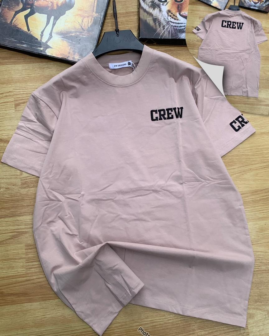 Crew Minimal Oversized Tee (Light Taupe)