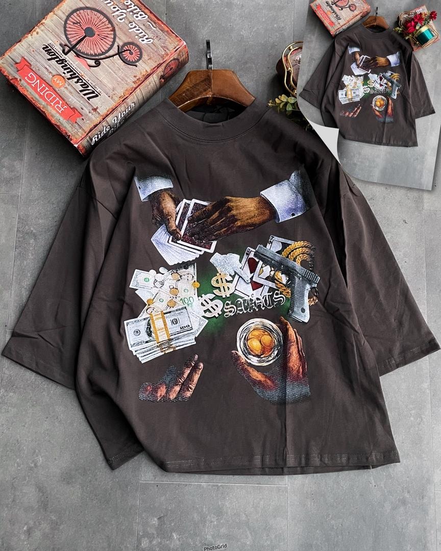 Hustle Saints Cropped Tee – Chocolate Brown