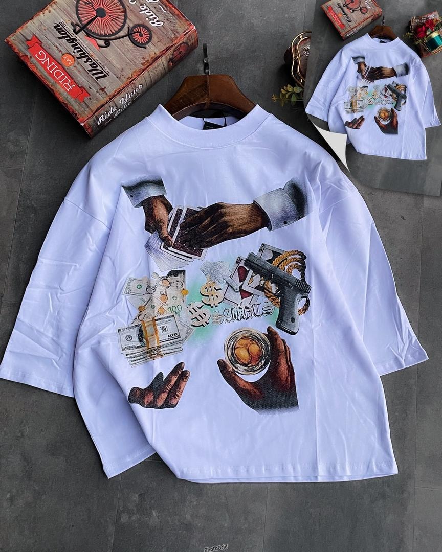 Hustle Saints Cropped Tee – White