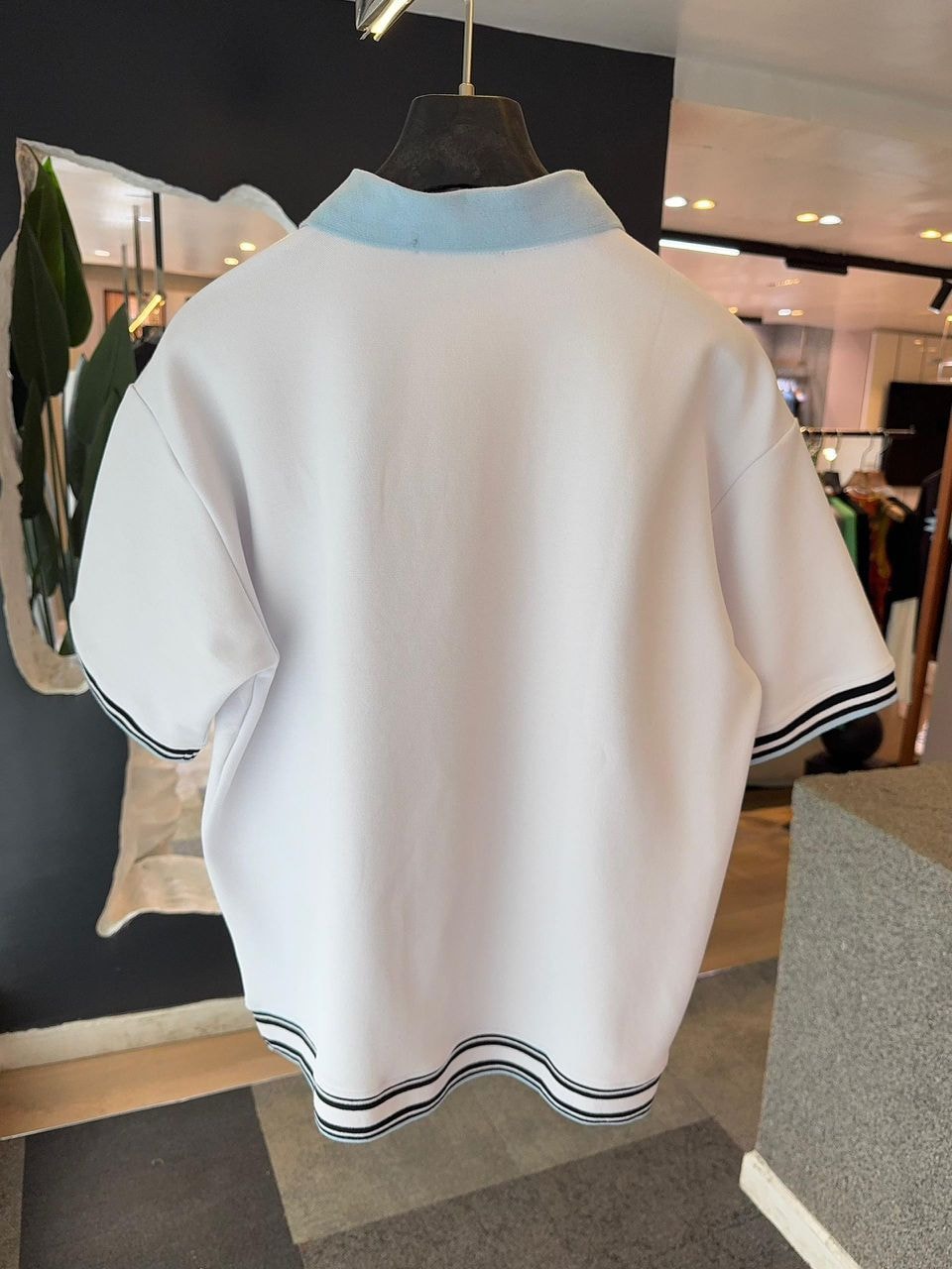 Casablanca Luxe Half-Zip Polo – White