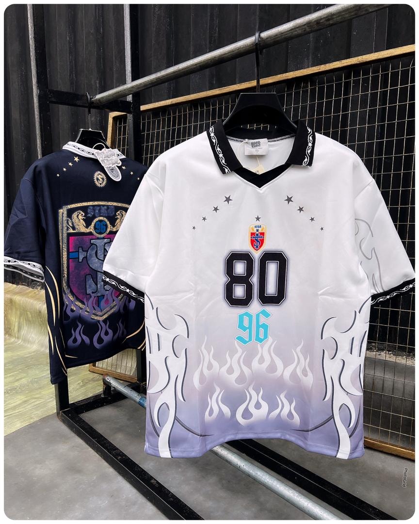 Flame Fusion Retro Polo — White Edition