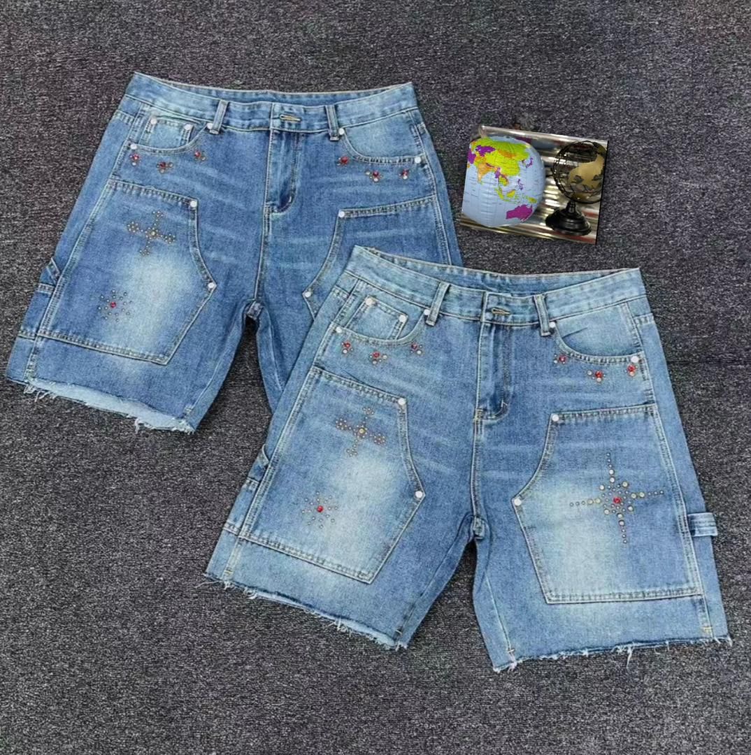 Studded Accent Denim Shorts