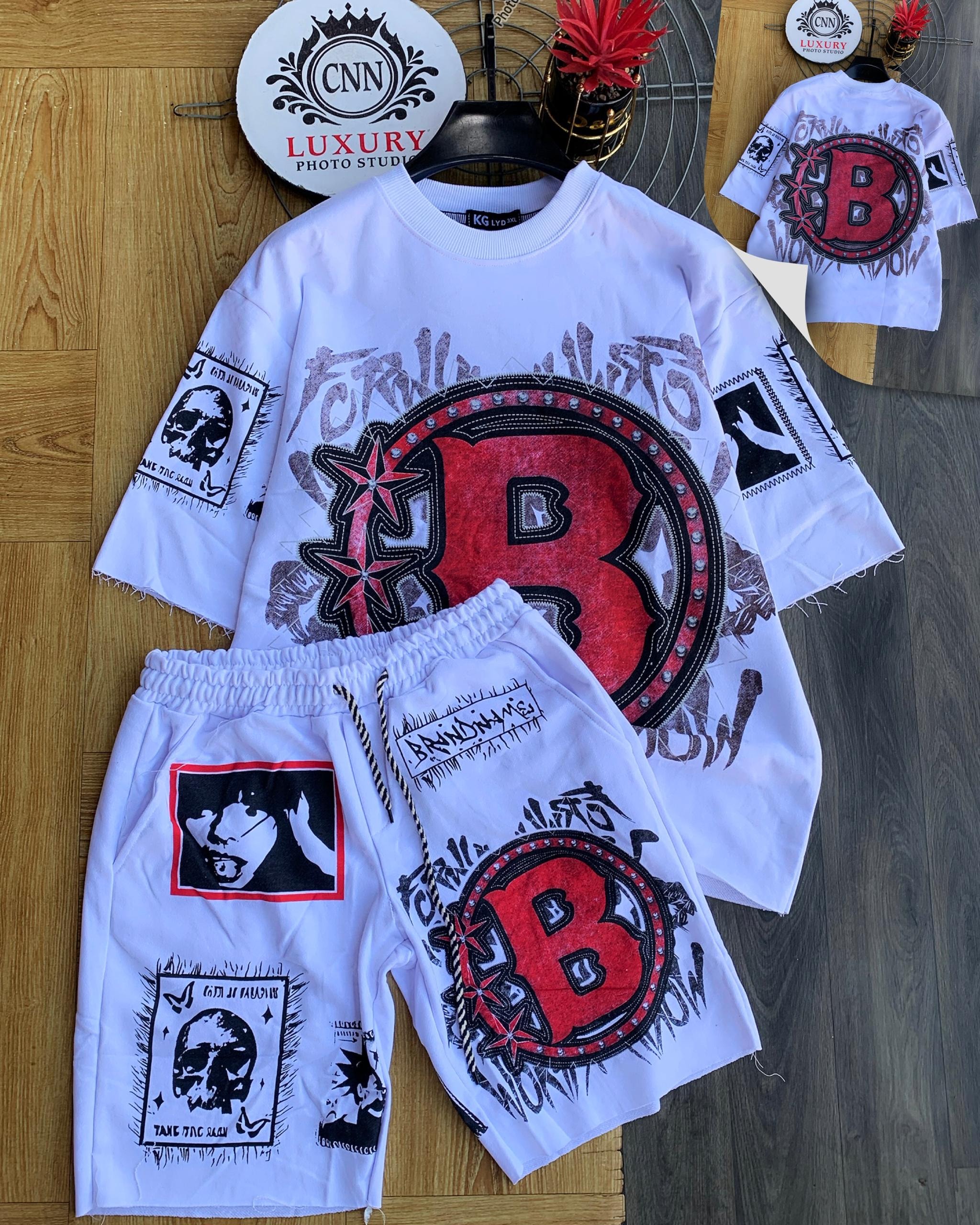 Graphic patchwork set | White