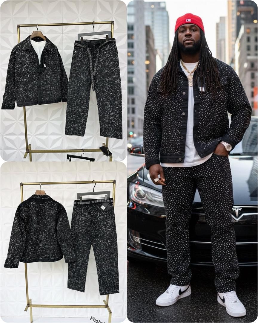 Rhinestone Denim Set