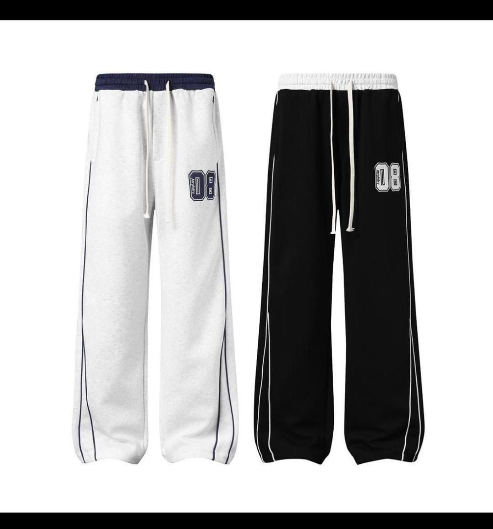 Vintage Piped Wide-Leg Joggers