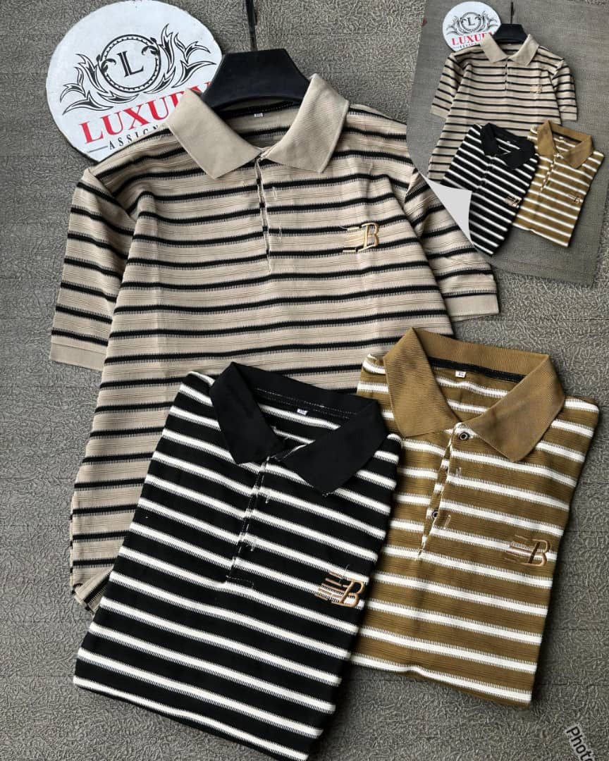 Classic Stripe Ribbed  Polo