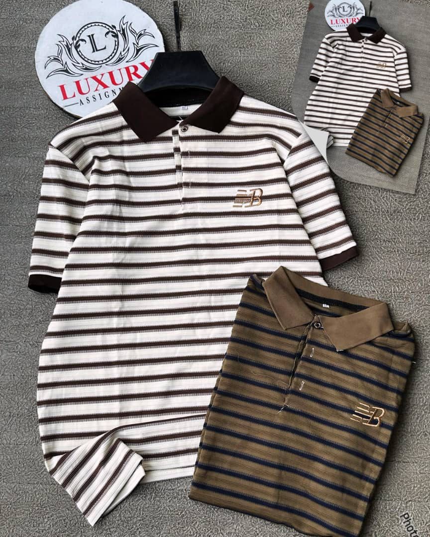 Classic Stripe Ribbed  Polo