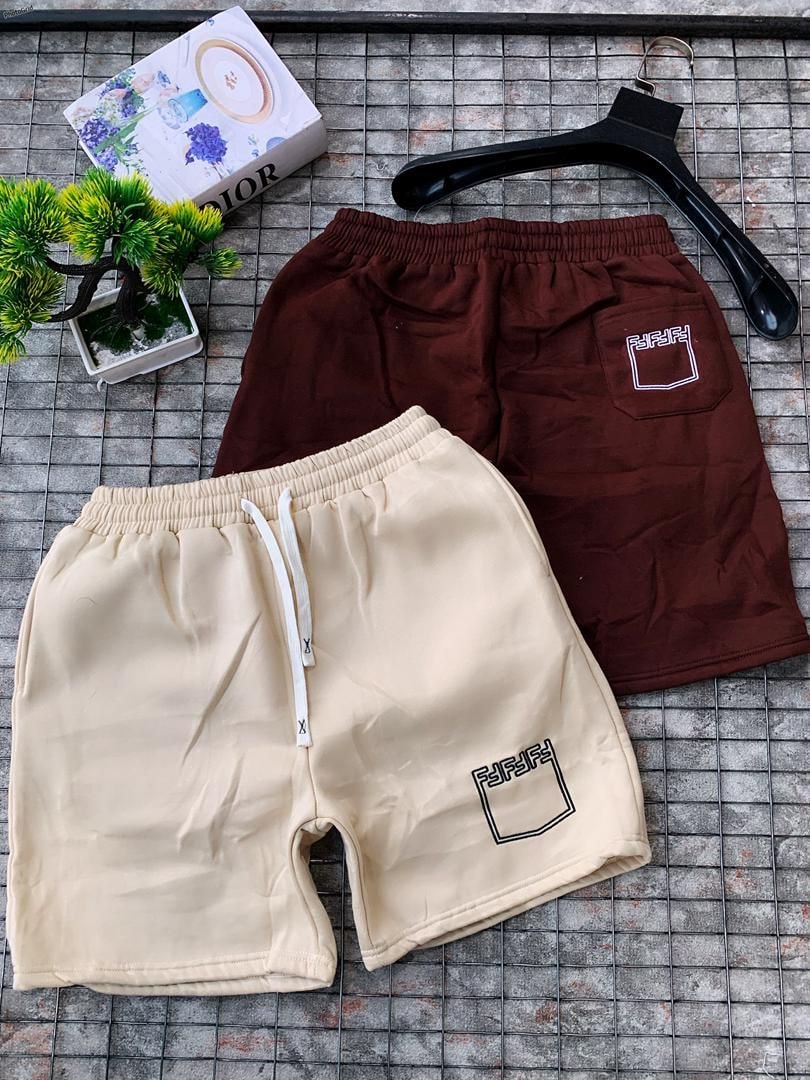 Fendi Pocket Logo Shorts (Burgundy/Beige)