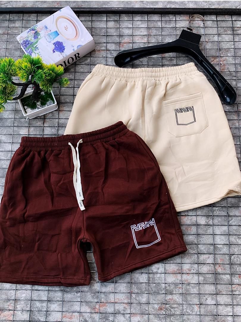 Fendi Pocket Logo Shorts (Burgundy/Beige)
