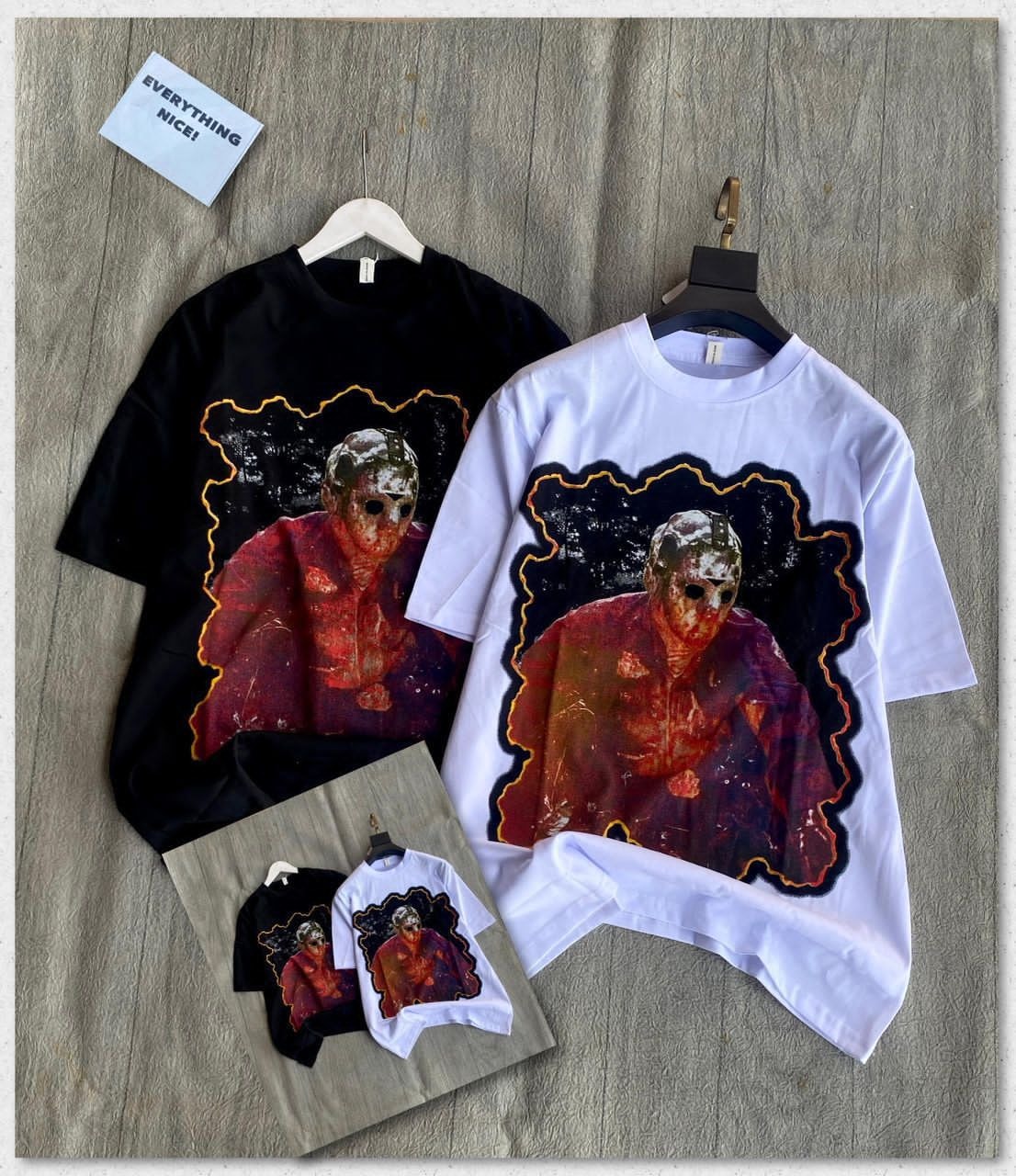 Voorhees Inferno oversized Tee — Black | White