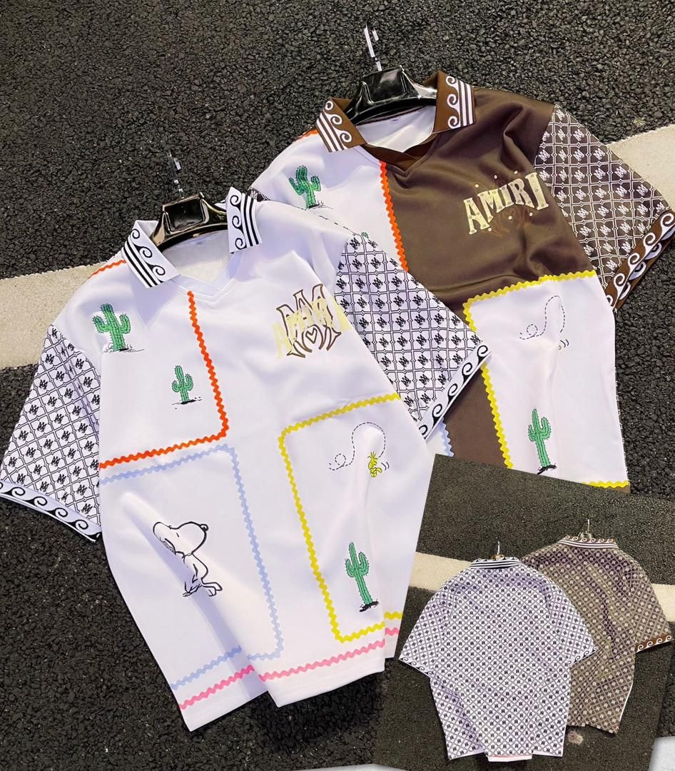 Amiri Desert Mirage Polo— WhiteBrown