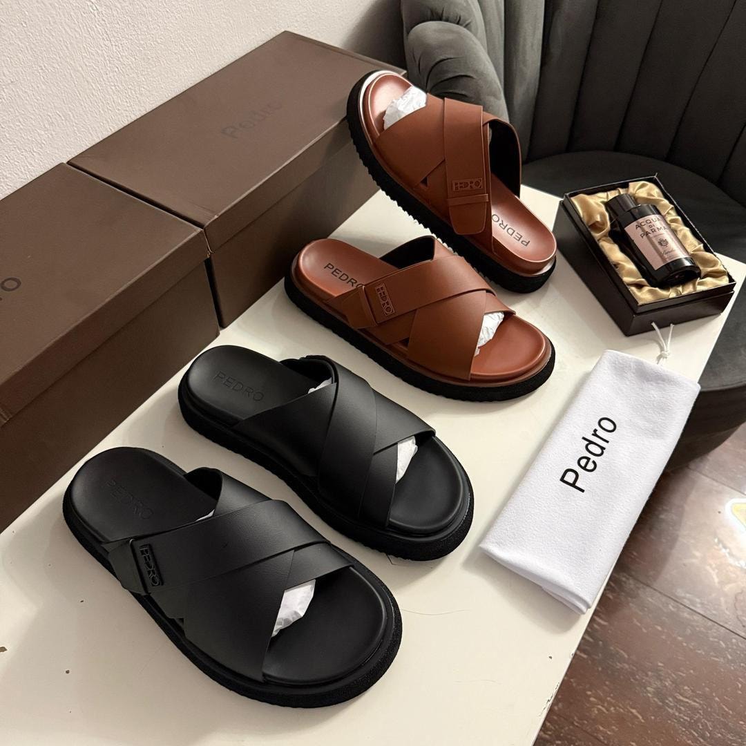 Pedro Cross-Strap Slide