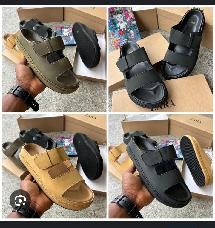 Zara Buckle Double-Strap Slides