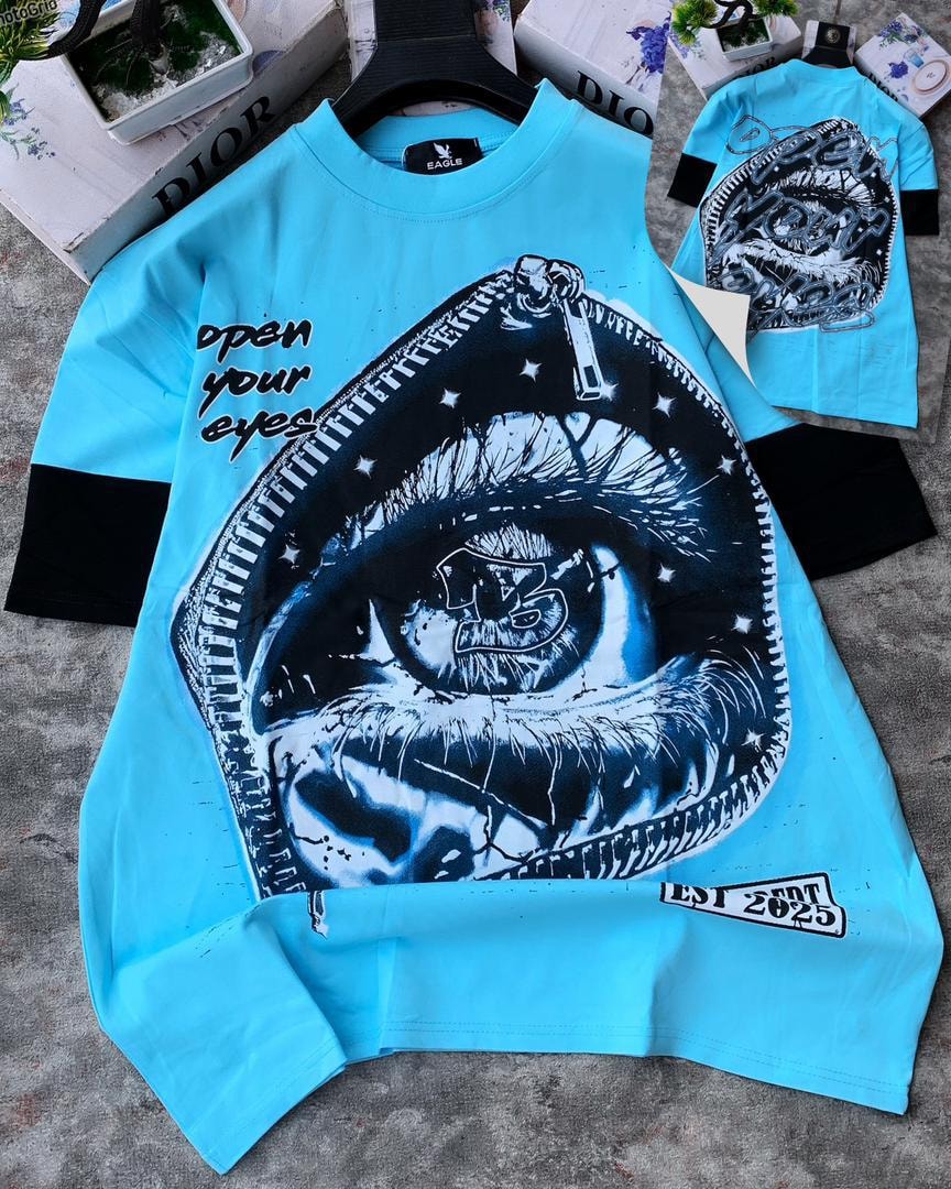 Unzipped Vision Graphic Tee – Light Blue