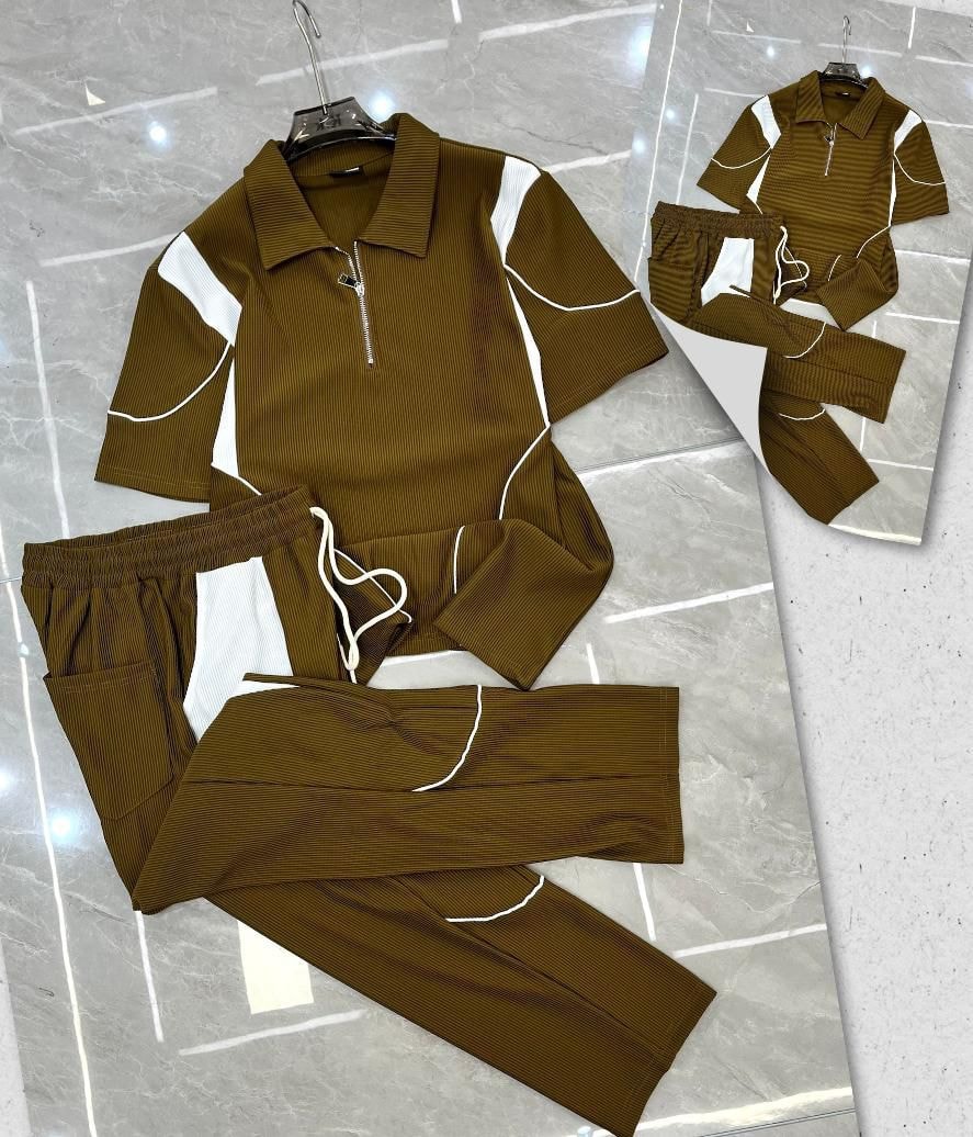 Ribbed Luxe Two-Piece Set | Olive Brown