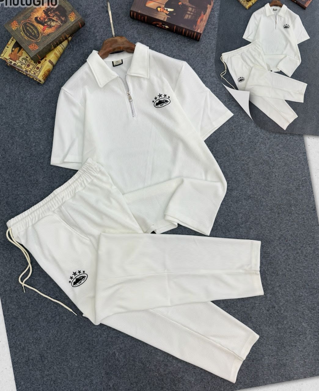 Bianco Luxe Quarter-Zip Set