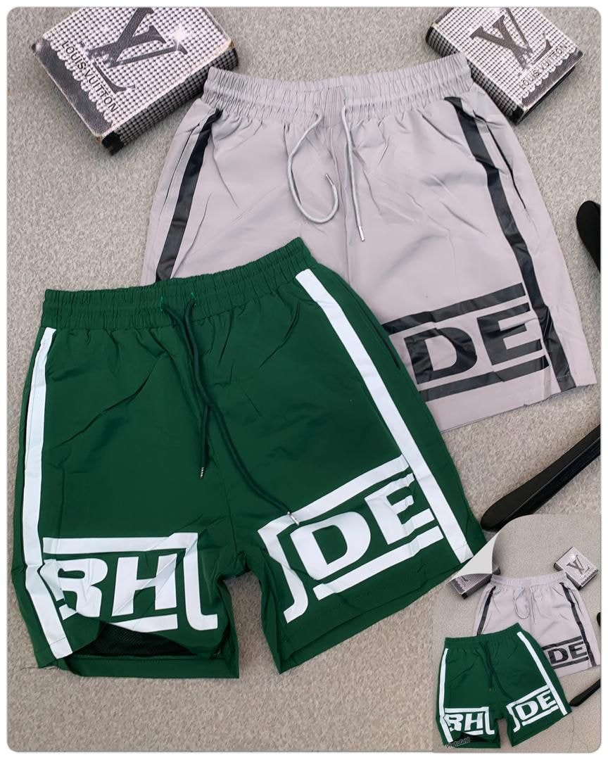 RHUDE Side-Stripe Shorts – Green/Grey