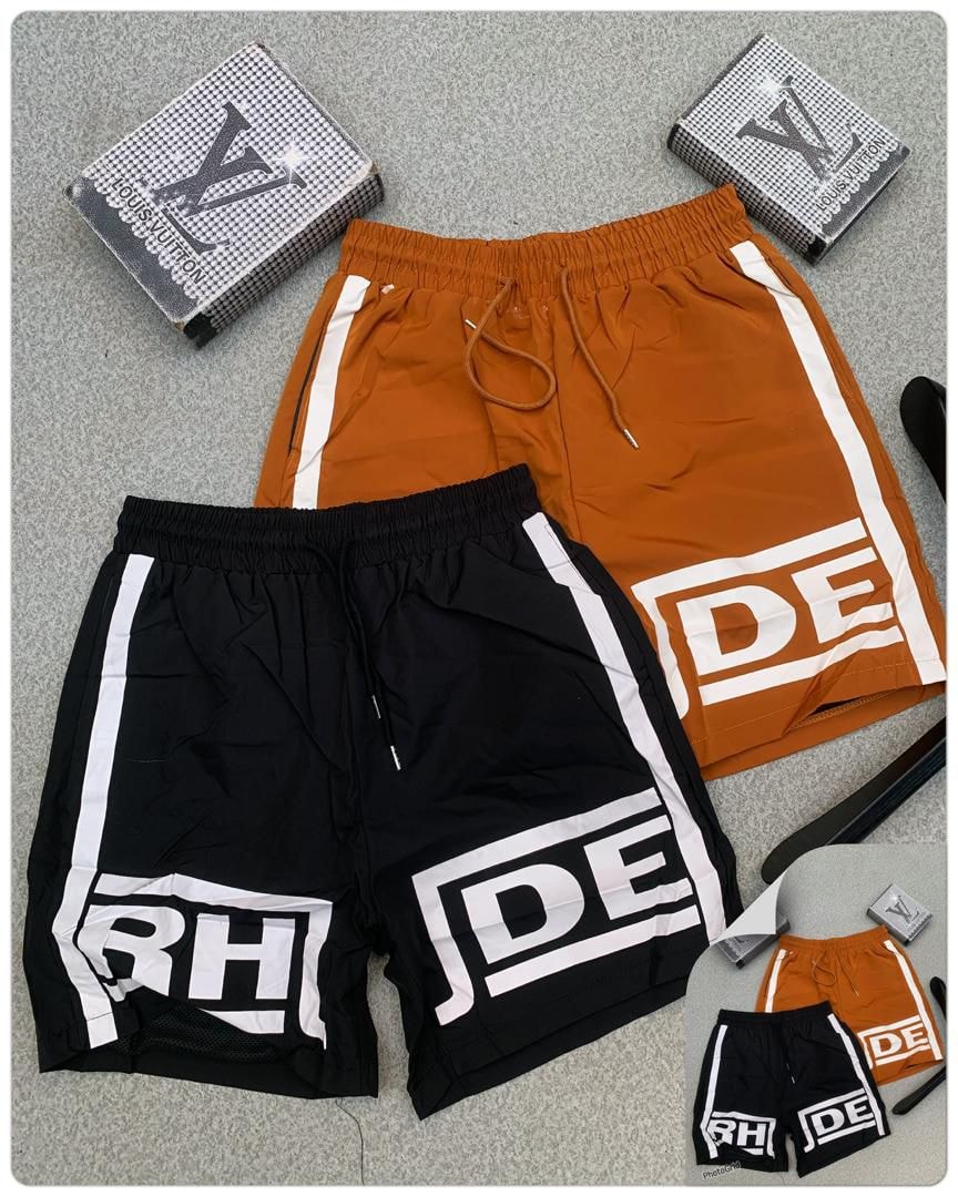 RHUDE Side-Stripe Shorts – Black/Brown