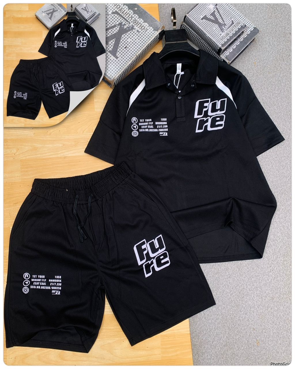 "Future-Retro" Graphic Sport Set (Black)