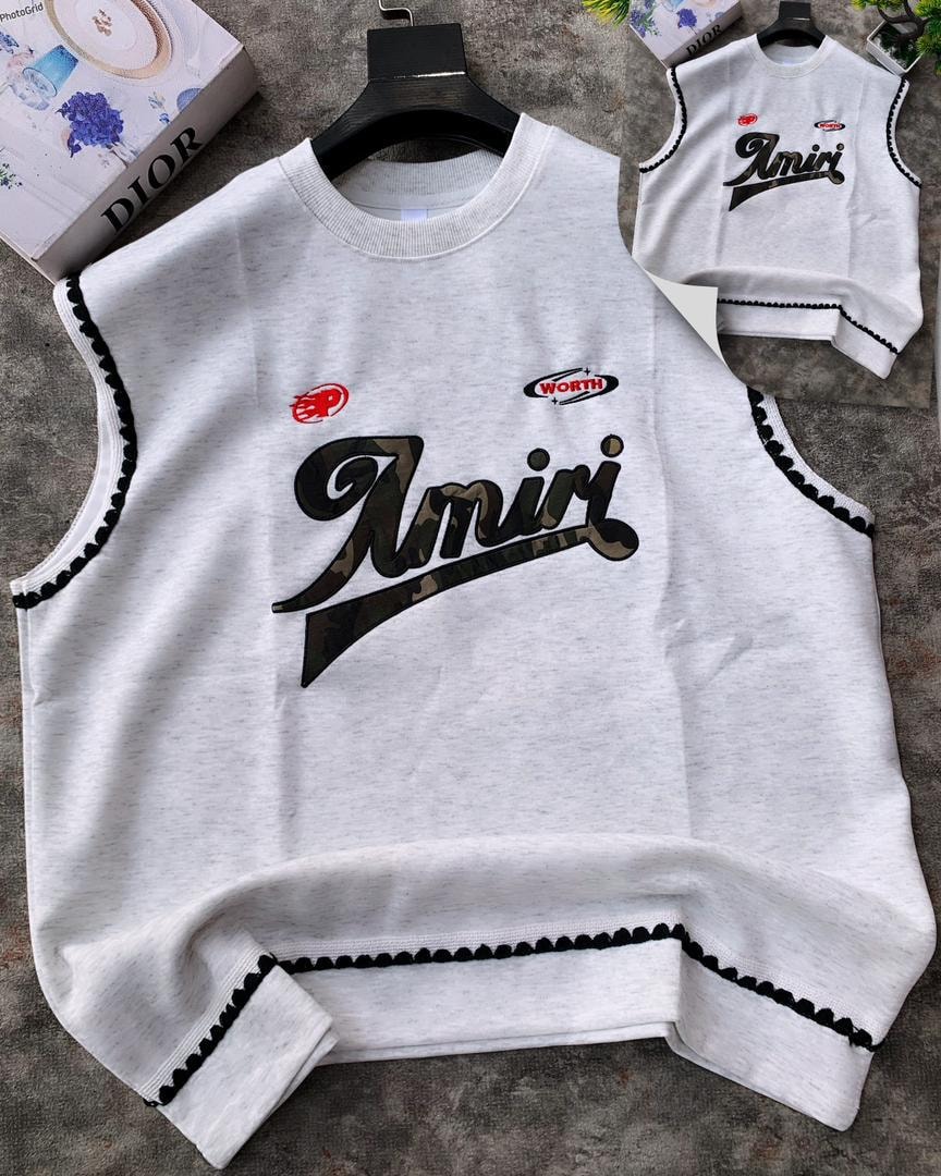 Amiri Camo Script Vest — White