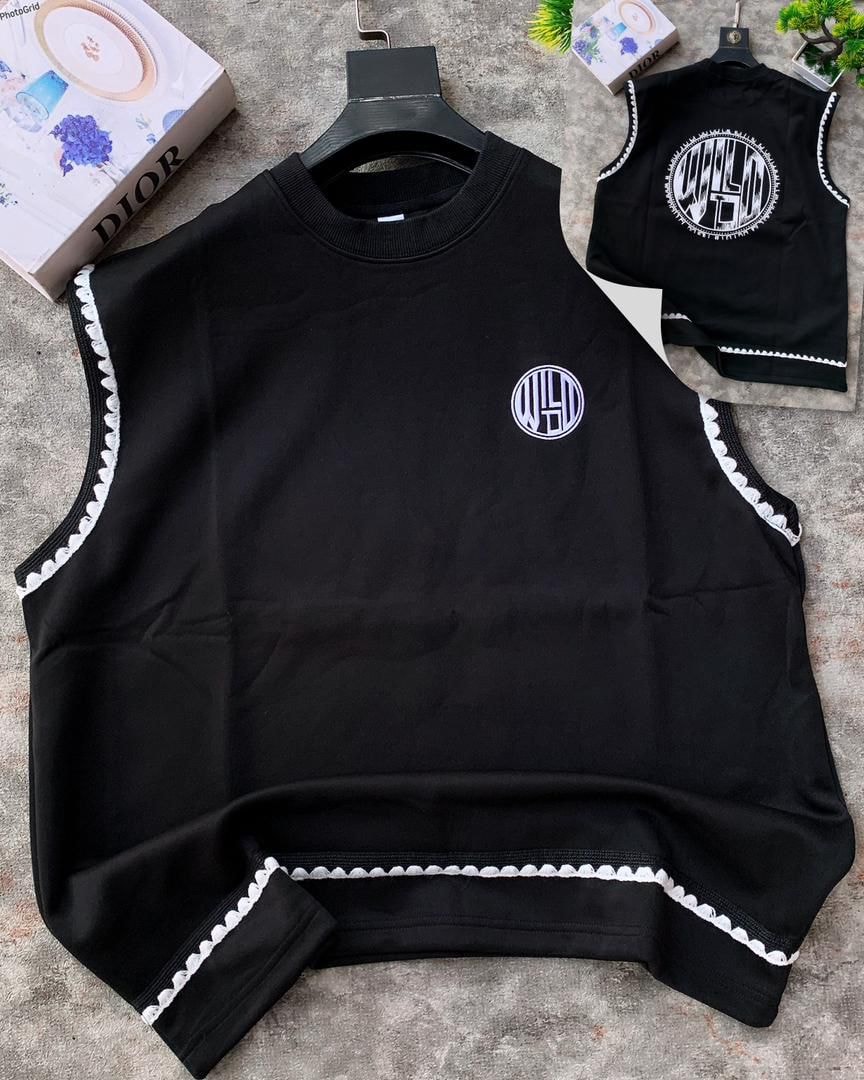 Wild Crest Sleeveless Vest — Black 