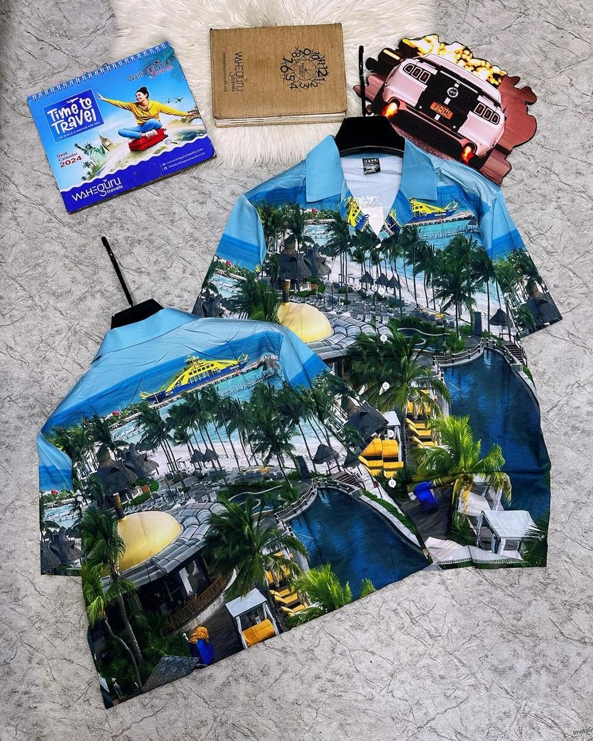 Paradise Resort Lagoon Vintage Camp Shirt