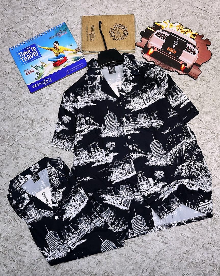 Midnight Metropolis Vintage Camp Shirt