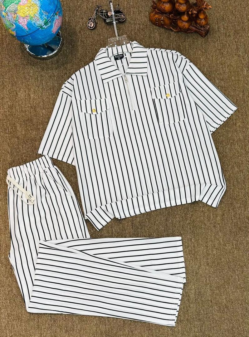 Classic Ivory Pinstripe Set