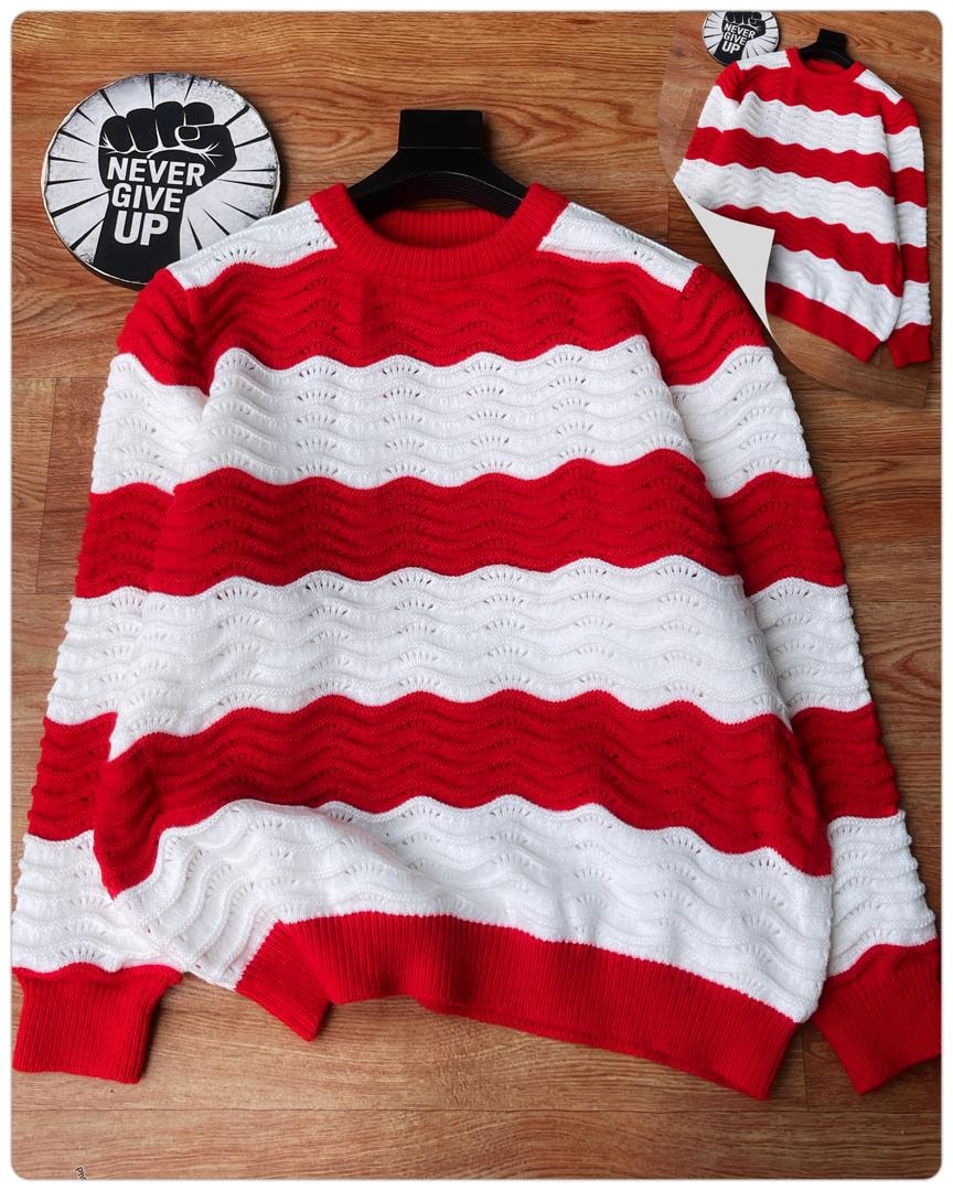 Prism-Wave Sweater (Red)