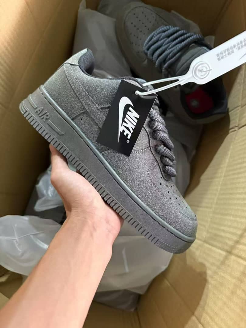 Nike Air Force 1 - Metallic Grey Shimmer Suede
