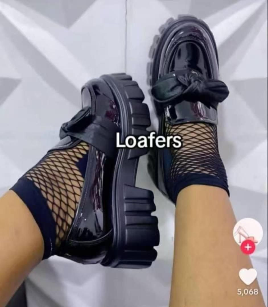 Midnight Bow Chunky Loafers