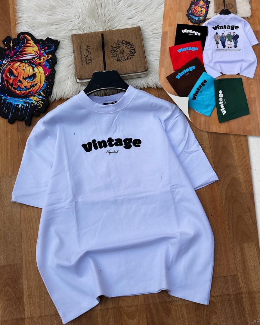 White Vintage Hopeful logo t-shirt displayed on hanger.